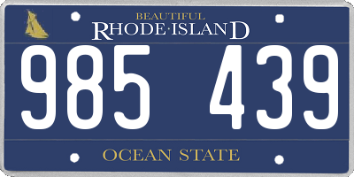 RI license plate 985439