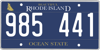 RI license plate 985441