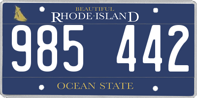 RI license plate 985442