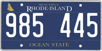 RI license plate 985445