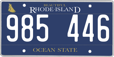 RI license plate 985446