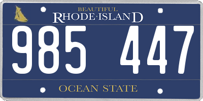 RI license plate 985447