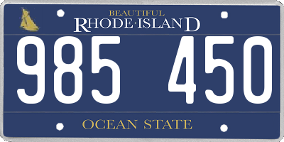 RI license plate 985450