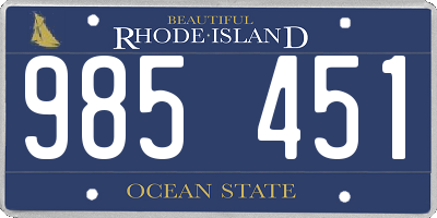 RI license plate 985451