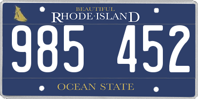 RI license plate 985452
