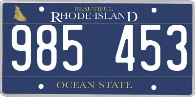 RI license plate 985453