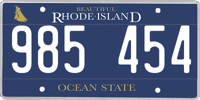 RI license plate 985454