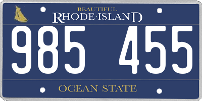 RI license plate 985455