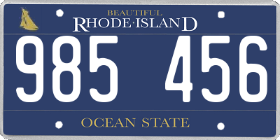 RI license plate 985456