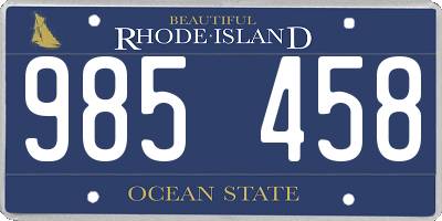 RI license plate 985458