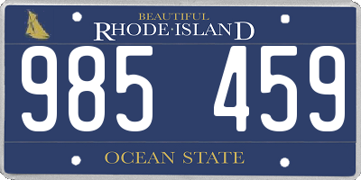 RI license plate 985459