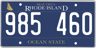 RI license plate 985460