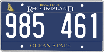 RI license plate 985461