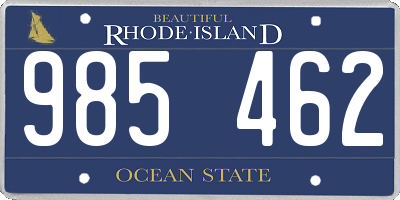 RI license plate 985462