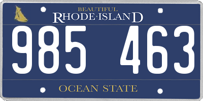 RI license plate 985463