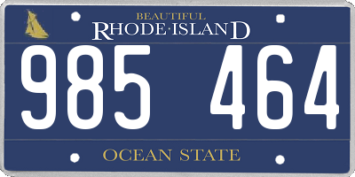 RI license plate 985464