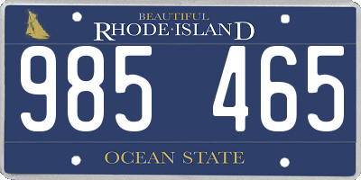 RI license plate 985465