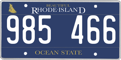 RI license plate 985466