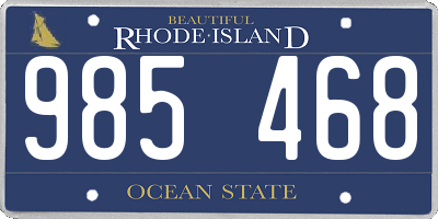 RI license plate 985468