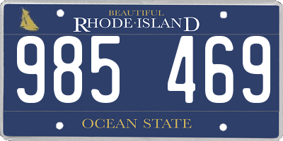 RI license plate 985469