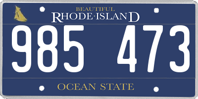 RI license plate 985473