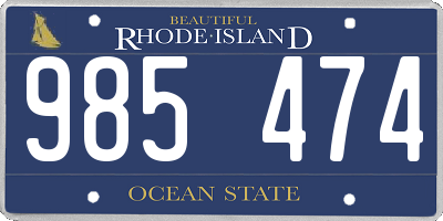 RI license plate 985474