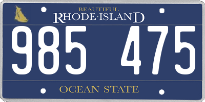 RI license plate 985475