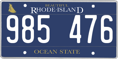 RI license plate 985476