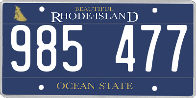 RI license plate 985477