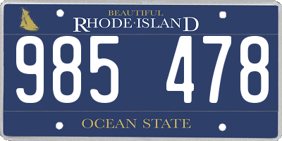 RI license plate 985478