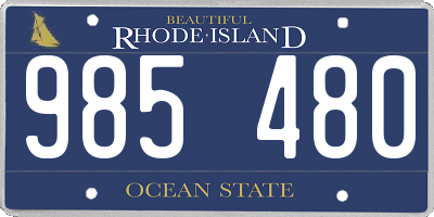 RI license plate 985480