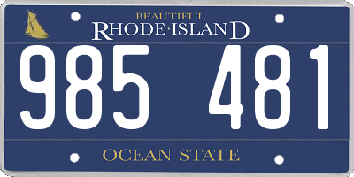 RI license plate 985481