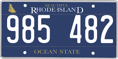 RI license plate 985482