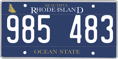 RI license plate 985483