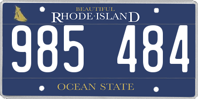 RI license plate 985484