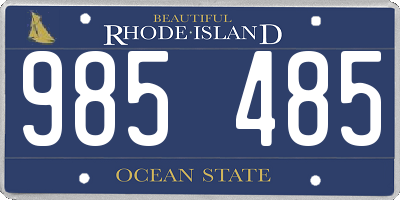 RI license plate 985485