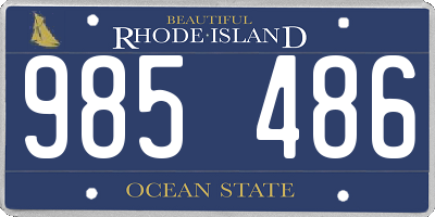 RI license plate 985486