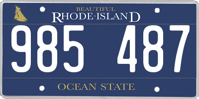 RI license plate 985487