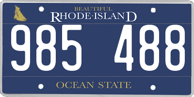 RI license plate 985488