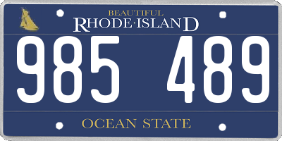 RI license plate 985489