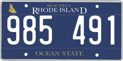 RI license plate 985491