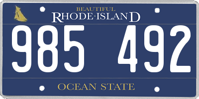 RI license plate 985492