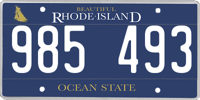 RI license plate 985493