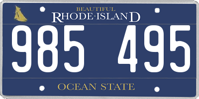 RI license plate 985495