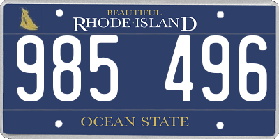 RI license plate 985496