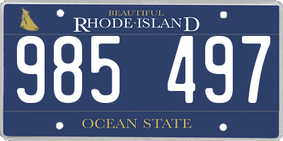 RI license plate 985497