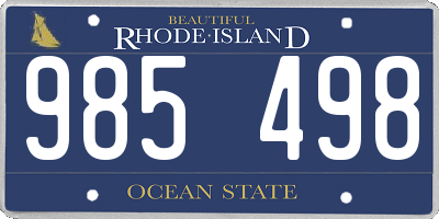 RI license plate 985498