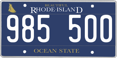 RI license plate 985500