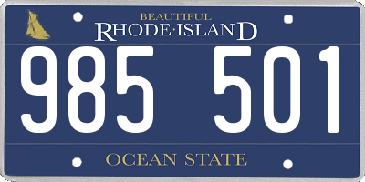 RI license plate 985501