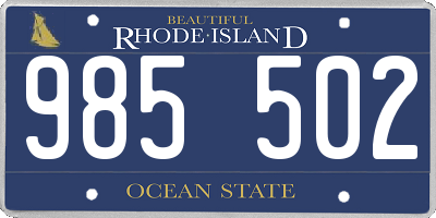 RI license plate 985502